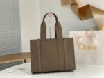 Top Quality Replica Chloe Woody Medium Tote Bag In Army Green Calfskin - Image 3