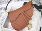 Dior Saddle Bag Replica in Dark Tan Grained Calfskin - Image 9
