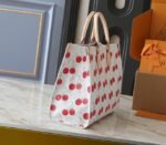 X TM Monogram Cherry Canvas Onthego MM In White Style 1 - Image 2