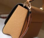Louis Vuitton Epi Leather Twist MM Bag With Jacquard Strap In Honey Gold - Image 6
