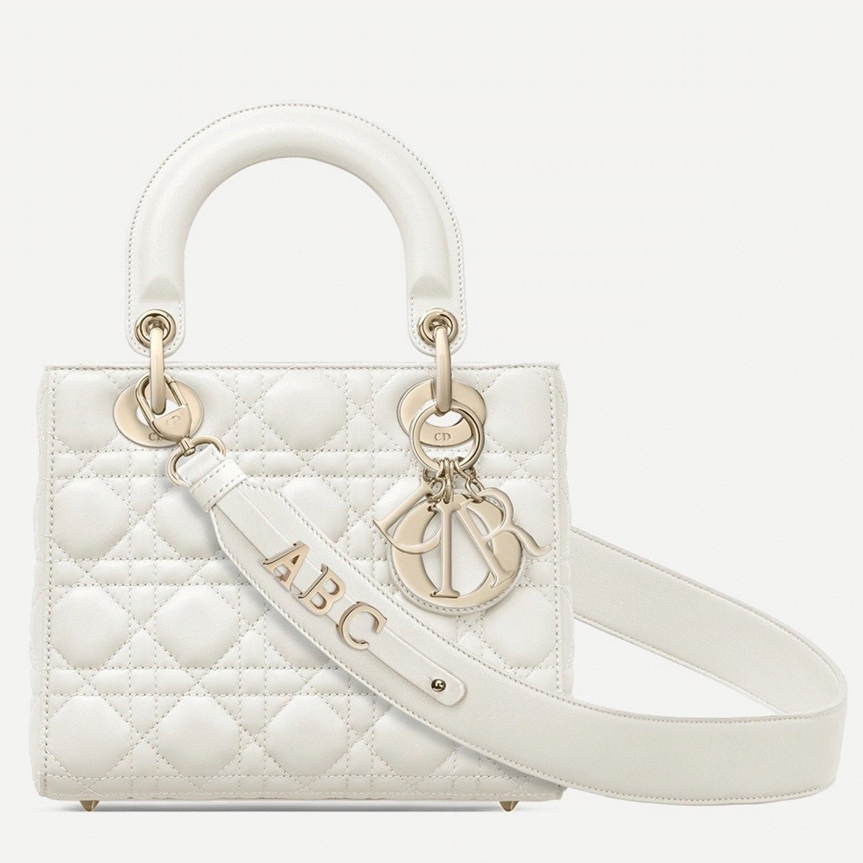 B0CF9320-403A-F7FA-7136-4B9488DFD204.jpg Dior Small Lady Dior My ABCDior Bag Faux in White - Image 1