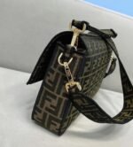 Top Quality Fake Fendi Large Baguette Bag In Brown FF Jacquard Fabric - Image 3