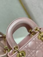 Dior Lady Dior Mini Bag Fake in Lotus Pearlescent Lambskin - Image 6