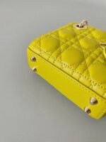 Dior Lady Dior Micro Bag Fake in Yellow Cannage Lambskin - Image 3