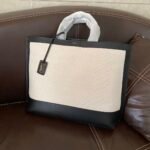 SHOPPING TAG IN CANVAS AND LEATHER - Image 3