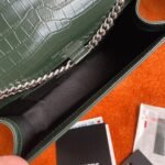 Replica Saint Laurent Kate Medium Tassel Bag Green Crocodile-embossed Leather - Image 8