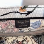 Dior Medium Book Tote Bag Fake in Multicolor Rosa Mutabilis Embroidery - Image 2