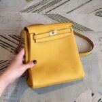 Yellow Clemence Fake Hermes Kelly Ado PM Backpack - Image 3