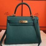 Malachite Clemence Copy Designer Hermes Kelly Retourne 28cm Bag
