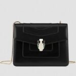 Fake Bvlgari Serpenti Forever Small Crossbody Bag Black Leather