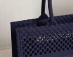 Dior Large Book Tote Bag Replica in Blue Mesh Embroidery - Image 4