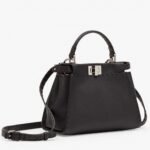 Top Quality Replica Fendi Peekaboo Mini Selleria Bag In Black Romano Leather