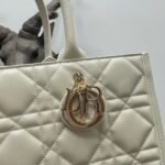 Dior Medium Book Tote Bag Knockoff with Strap in White - Image 5