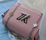 Louis Vuitton Epi Leather Twist MM With Flowers Jewels Chain Bag In Rose Bellerine Pink - Image 5