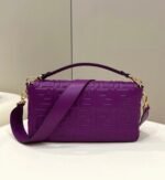 Top Quality Replica Fendi Large Baguette Bag In Purple FF - Image 5