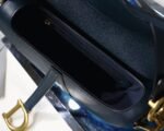 Dior Saddle Bag Imitation in Indigo Blue Grained Calfskin - Image 2
