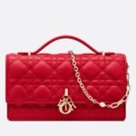 Dior Miss Dior Mini Bag Knockoff in Red Cannage Lambskin