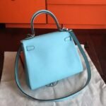 Blue Atoll Clemence Replica Hermes Kelly 25cm Retourne Handbag - Image 4