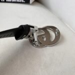 WIDE LEATHER BELT WITH DOUBLE G BUCKLE - Image 5