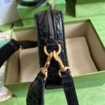 Crocodile shoulder bag with Double G - Image 8
