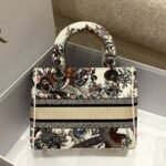 Dior Lady D-Lite Medium Bag Imitation in White Jardin d Hiver Embroidery - Image 6