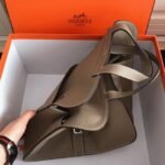 Grey AAA Replica Hermes Halzan Elegant Leather Tote - Image 6