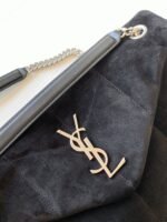 Saint Laurent Puffer Medium Chain Bag Black Suede Calfskin - Image 5