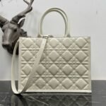 Dior Medium Book Tote Bag Knockoff with Strap in White - Image 2