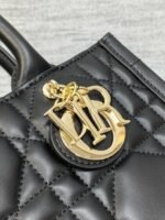 Dior Small Book Tote Bag Fake with Strap in Black - Image 6