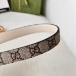 WIDE LEATHER BELT WITH DOUBLE G BUCKLE - Image 6