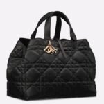 Dior Toujours Large Bag Replica in Black Macrocannage Calfskin