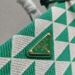 Prada Symbole Large Bag Fake in Green/White Jacquard Fabric - Image 9