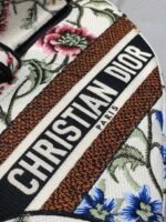 Dior Saddle Bag Fake in White Multicolor Dior Petites Fleurs Embroidery - Image 4