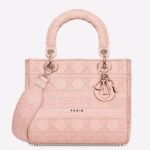 Dior Lady D-Lite Medium Bag Imitation in Pink Cannage Embroidered Canvas