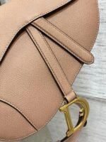 Dior Saddle Bag with Strap Knockoff in Blush Grained Calfskin - Image 2