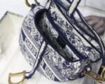 Dior Saddle Bag Replica in Blue Toile de Jouy Embroidery - Image 6