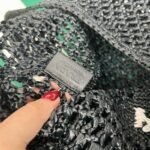 Prada Large Tote Bag Fake in Black Woven Raffia - Image 2