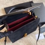 Replica Saint Laurent Cassandra Medium Bag Black Suede - Image 2