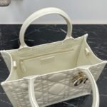 Dior Small Book Tote Bag Knockoff with Strap in White - Image 10