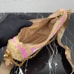 Prada Re-Edition Bag Knockoff in Beige and Pink Stripe - Image 3