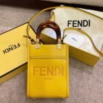 Top Quality Fake Fendi Mini Sunshine Shopper Bag In Yellow Leather - Image 7