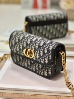 Dior 30 Montaigne Avenue Bag Fake in Blue Dior Oblique Jacquard - Image 8