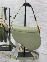 Dior Saddle Bag with Strap Imitation in Ethereal Green Grained Calfskin - Image 2