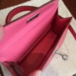 Rose Lipstick Chevre Faux Designer Hermes Kelly 20CM Bag - Image 2