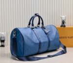 LV Keepall Bandouliere 50 In Navy River Blue - Image 3