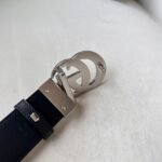 WIDE LEATHER BELT WITH DOUBLE G BUCKLE - Image 6