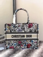 Dior Medium Book Tote Bag Imitation in Multicolor Mille Fleurs Embroidery - Image 8