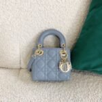 Dior Lady Dior Micro Bag Fake in Blue Cannage Lambskin - Image 2