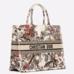 Dior Large Book Tote Bag Fake in White Jardin d Hiver Embroidery