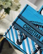 Dior Medium Book Tote Bag Fake in Blue D-Jungle Pop Embroidery - Image 6